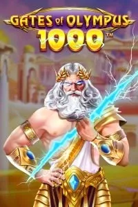 Copertina della slot 'Gates of Olympus' con Zeus che impugna un fulmine