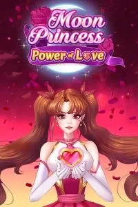 Copertina della slot 'Moon Princess: Power of Love' con una principessa anime che tiene un cuore magico